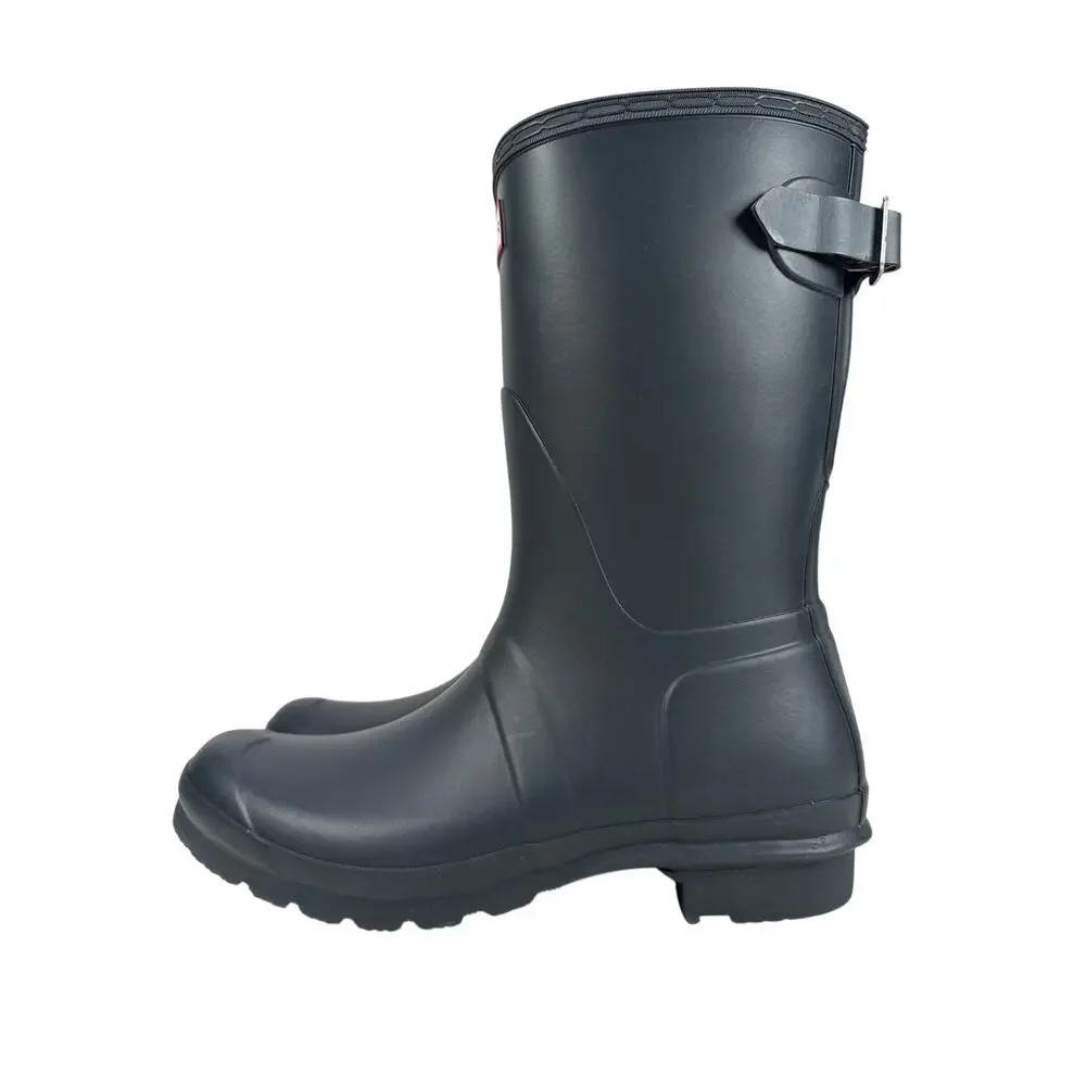 Hunter‎ Original Short Rain Boots Womens 9 Dark Slate Rubber Adjustable Buckle